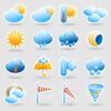 Vector weather forecast symbols icons set website